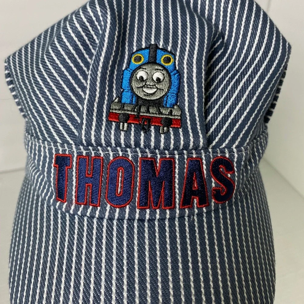 Vintage Thomas and Friends Boys Engineer Cap‎ Conductor Railroad Train Pinstripe